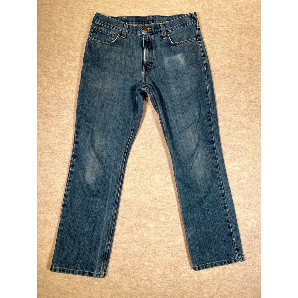 Carhartt Straight Traditional Fit Jeans Men 34x30 Blue‎ Denim Cotton Medium Wash